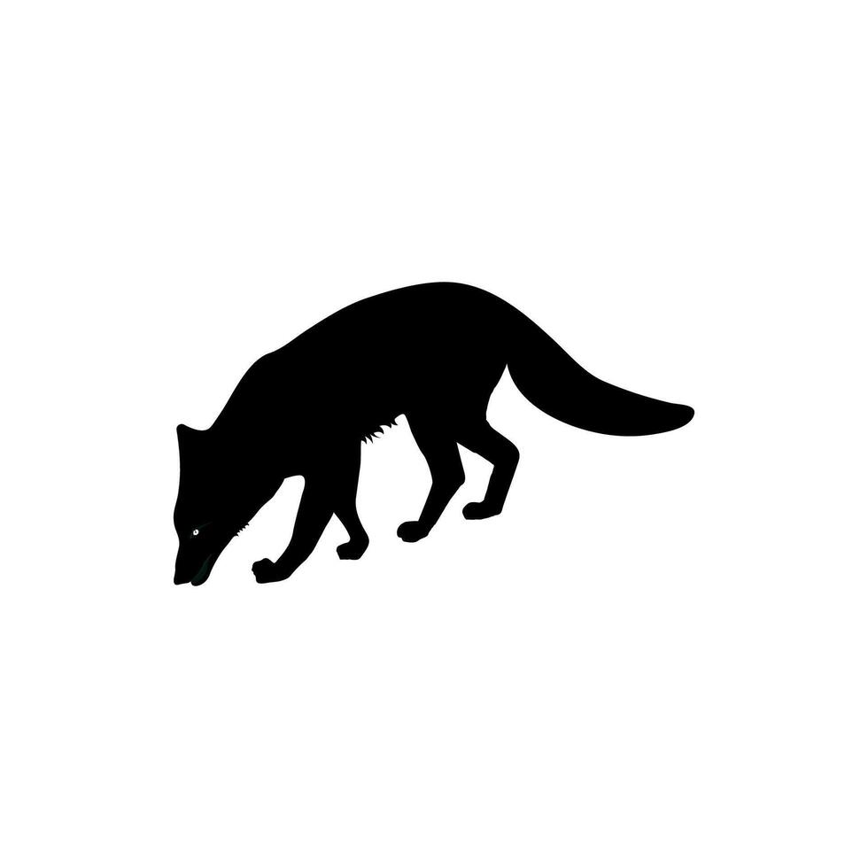 Fox walking or running silhouette vector