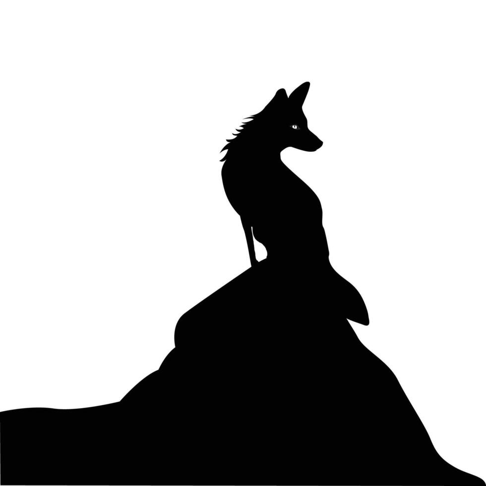 Sitting fox silhouette vector