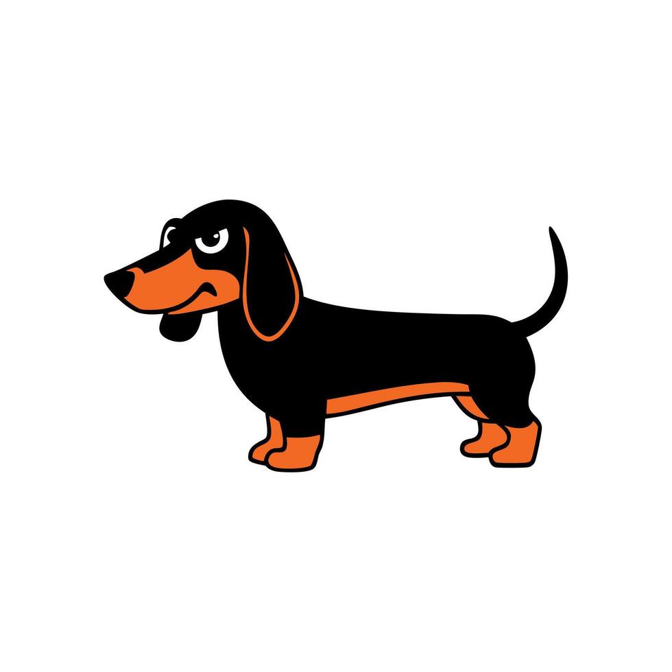 Dachshund dog angry icon vector
