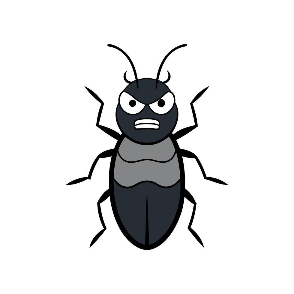 Darkling Beetle bug angry icon vector