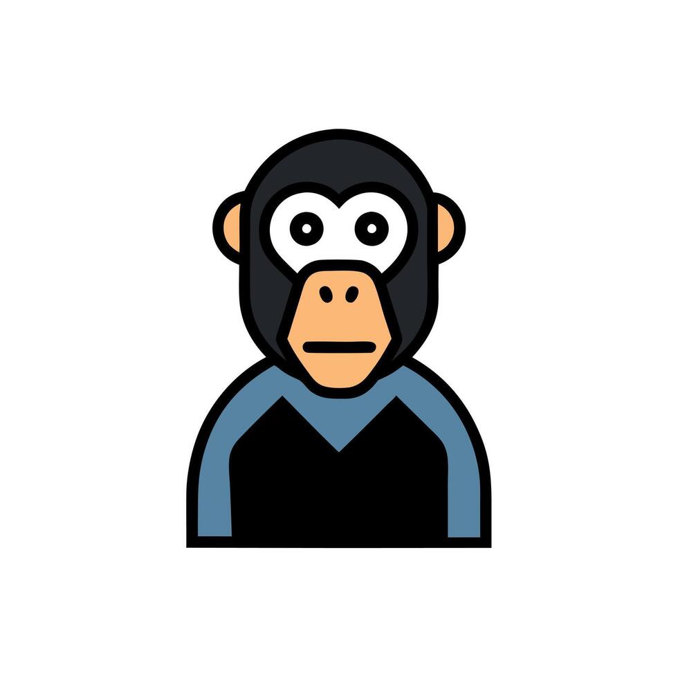De Brazzas Monkey looks icon vector