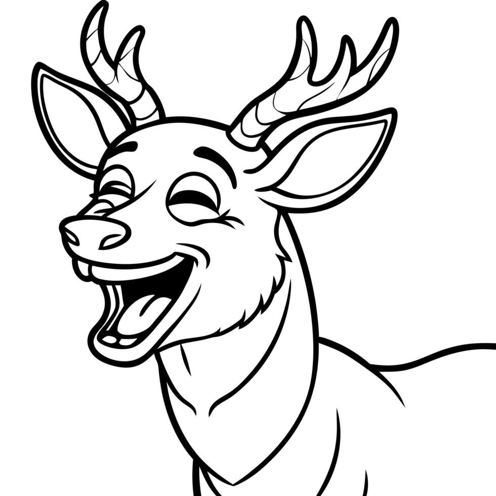 Deer laughs icon vector