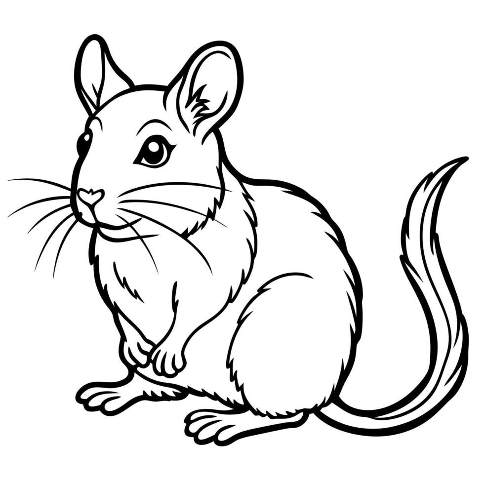 Degu mouse sits icon vector