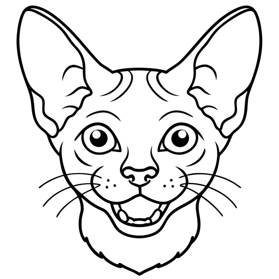 Devon Rex cat smiles icon vector