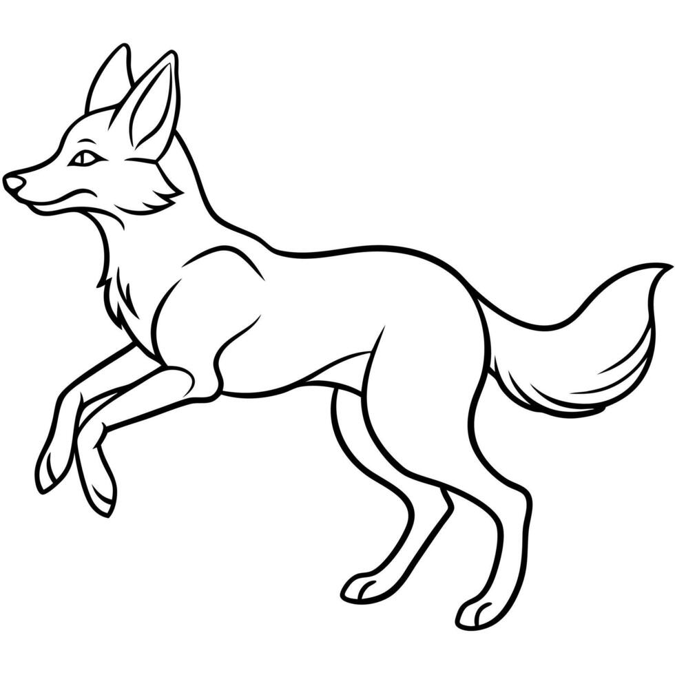 Dhole fox jumps icon vector