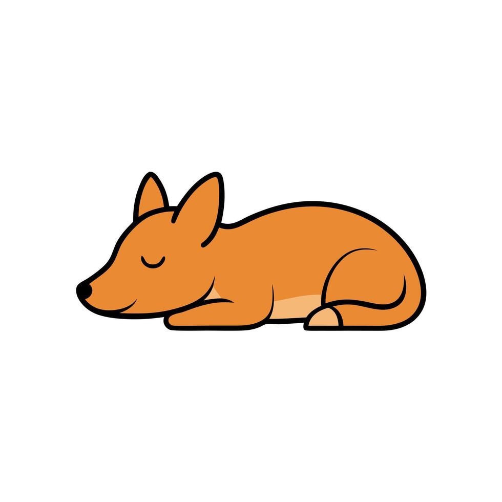 Dingo dog sleeps icon vector