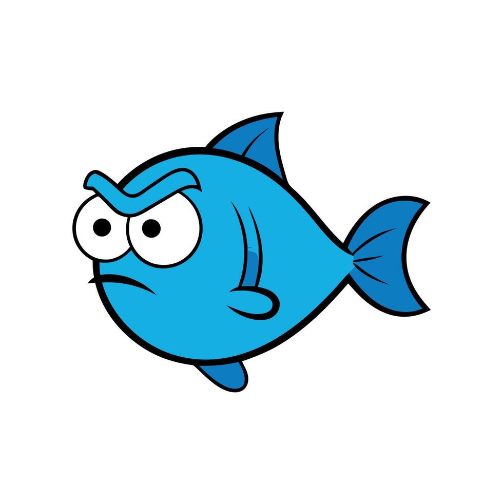Discus fish angry icon vector