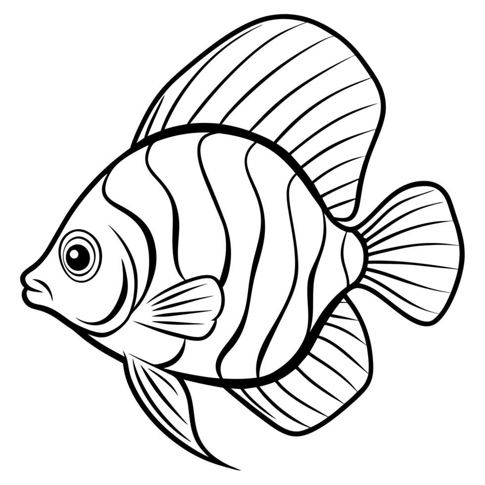 Discus fish flies icon vector