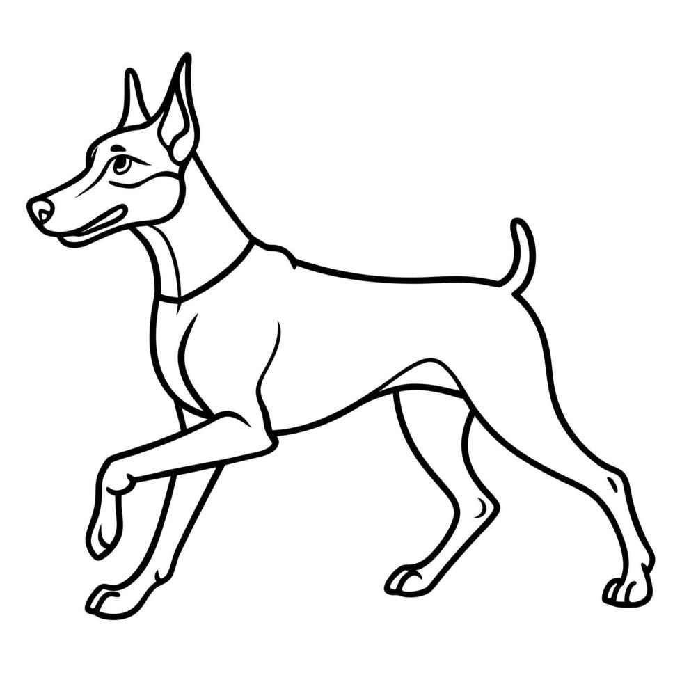 Doberman Pinscher dog runs icon vector