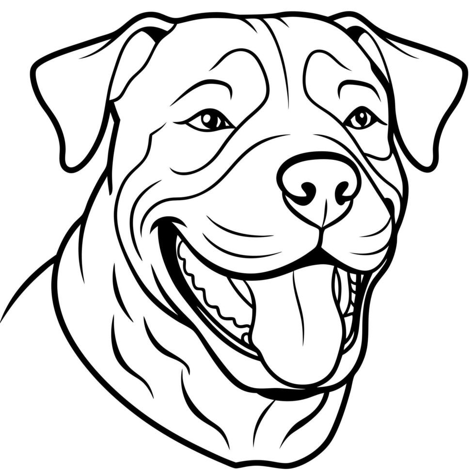 Dogue De Bordeaux dog laughs icon vector