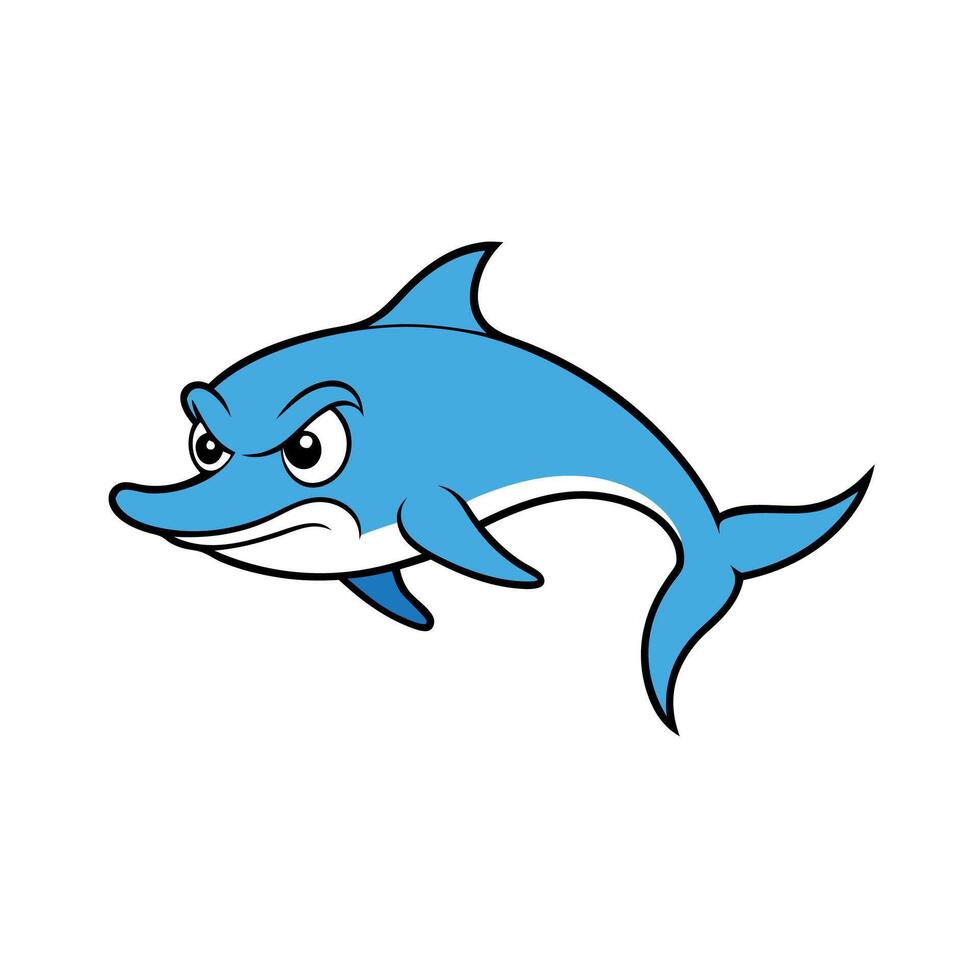 Dolphin Fish angry icon vector