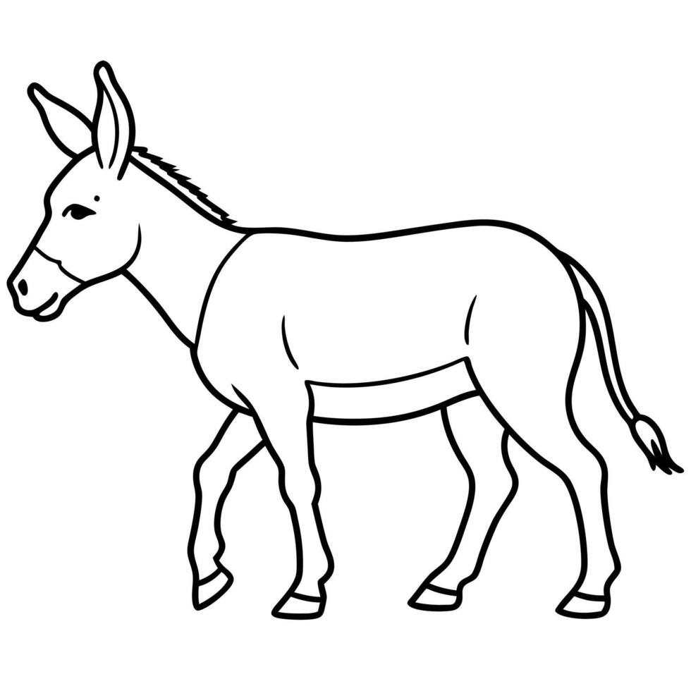 Donkey walks icon vector
