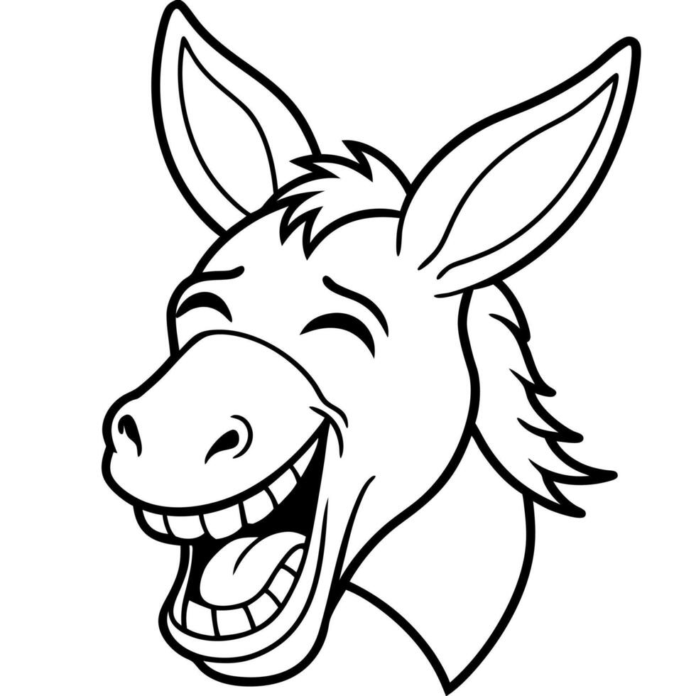Donkey laughs icon vector