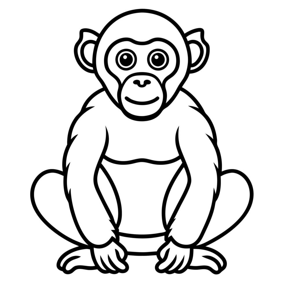 Douc monkey sits icon vector