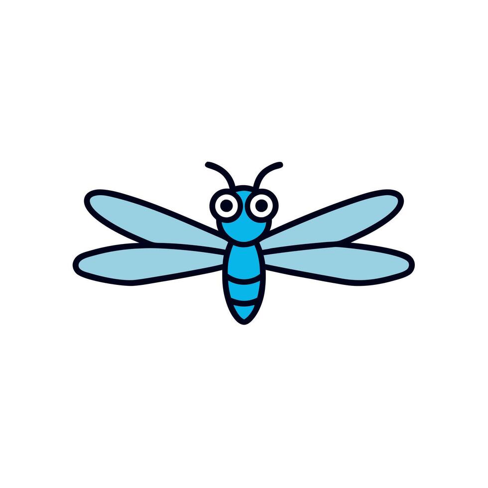 Dragonfly insect swims icon vector