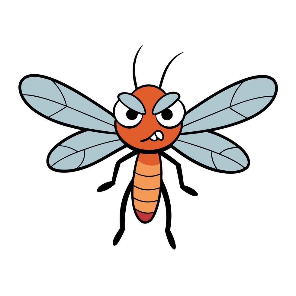 Dragonfly insect angry icon vector