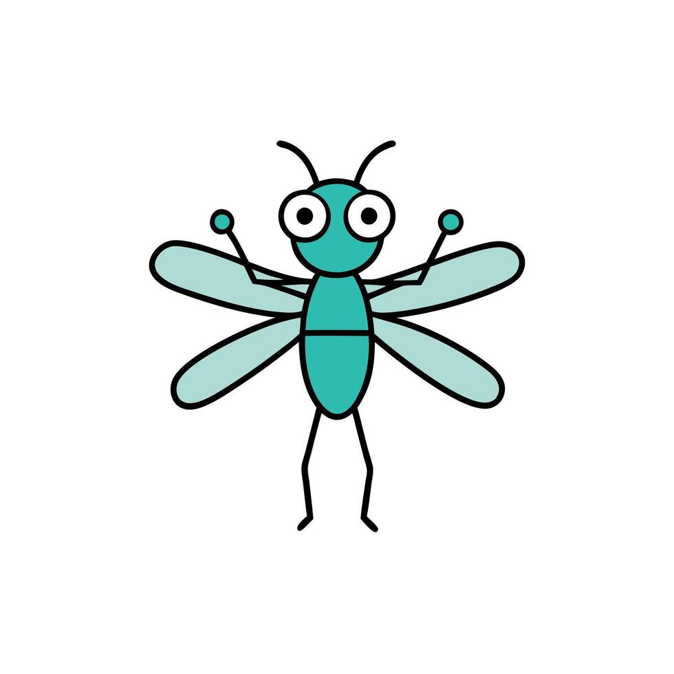 Dragonfly insect dancing icon vector