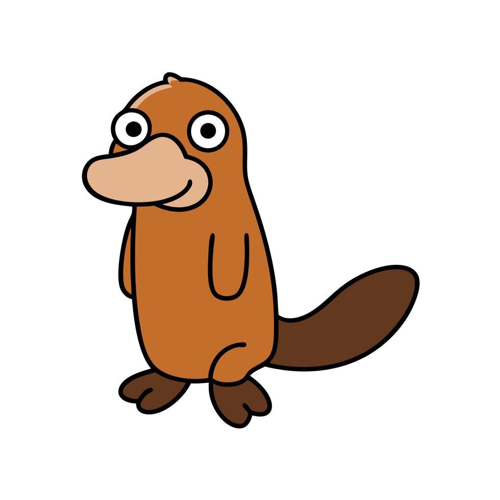 Duck-Billed Platypus beaver goes icon vector