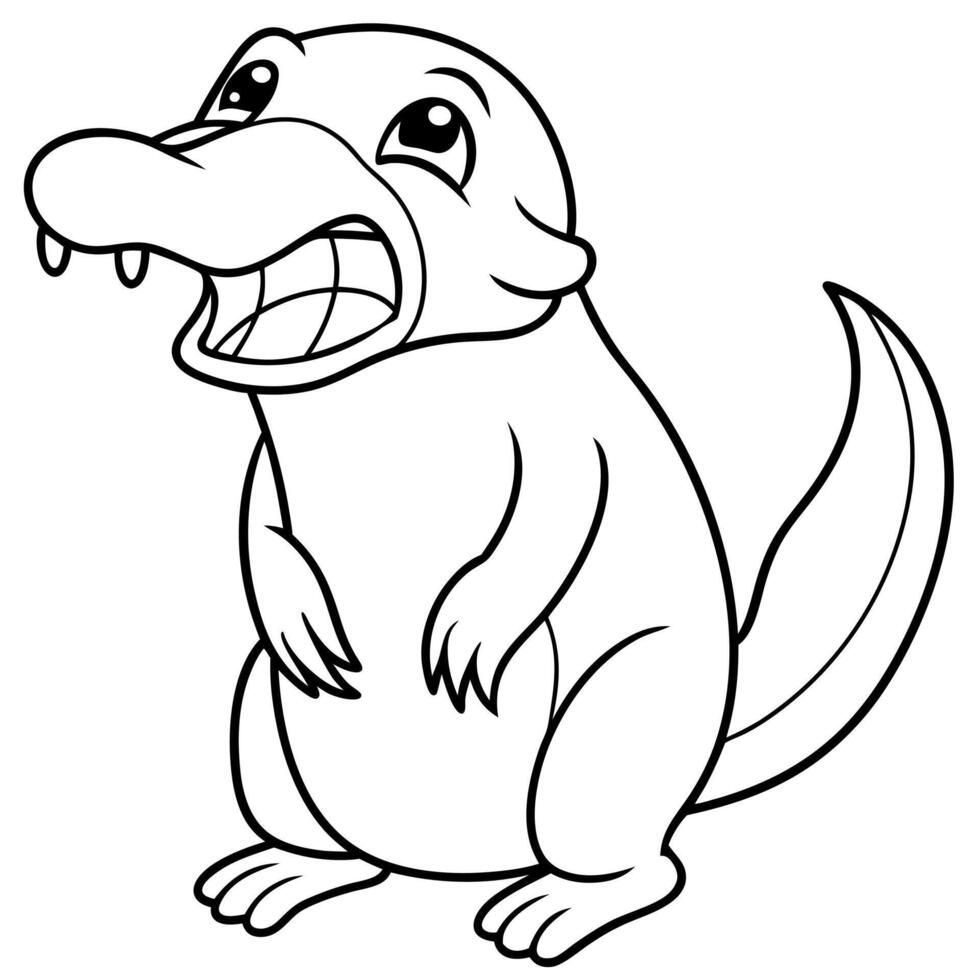 Duck-Billed Platypus beaver cries icon vector