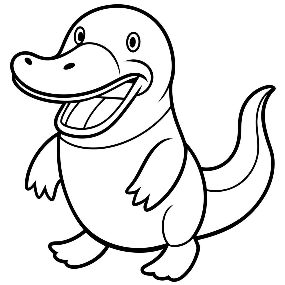 Duck-Billed Platypus beaver laughs icon vector