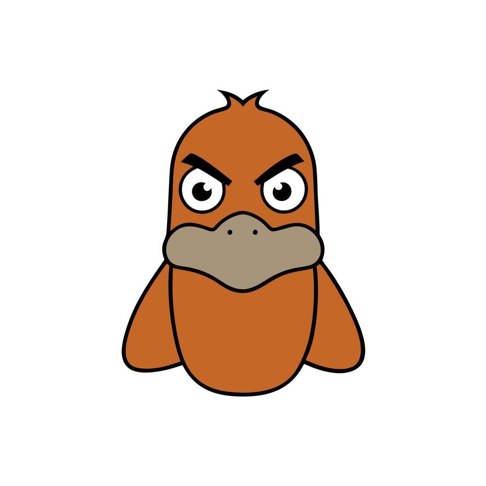 Duck-Billed Platypus beaver angry icon vector