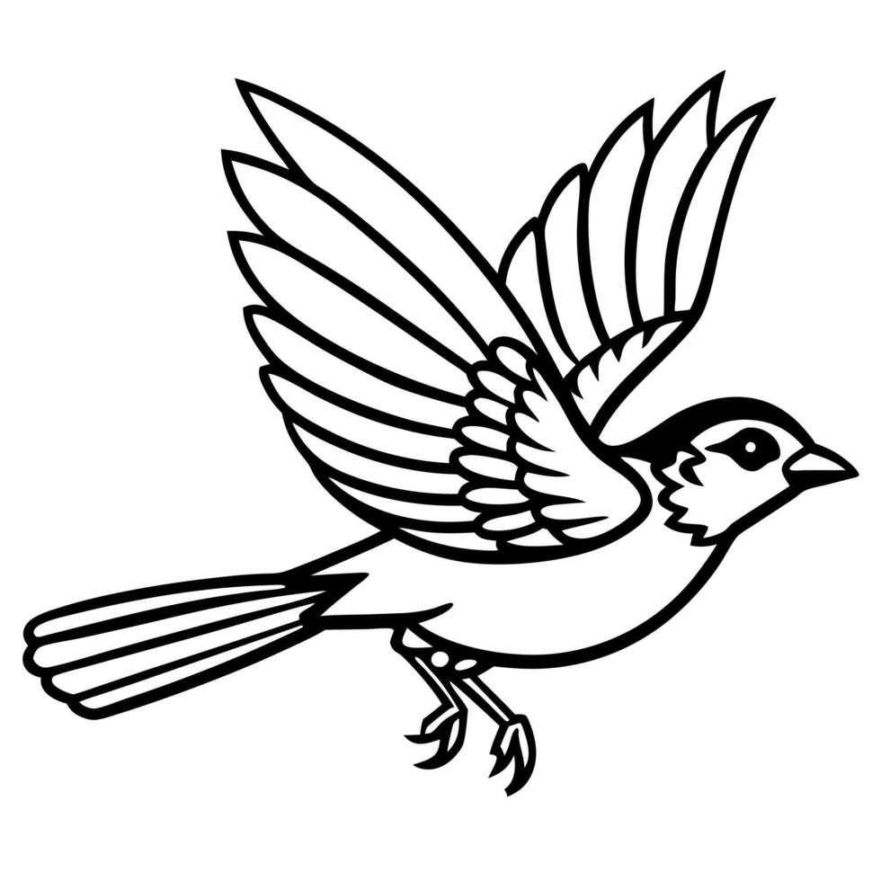 Dusky Seaside Sparrow bird flies icon vector