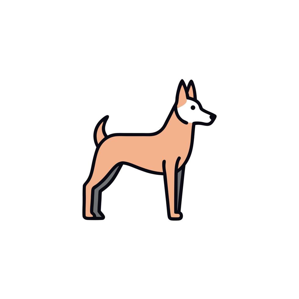 Dutch Shepherd dog looks icon vector