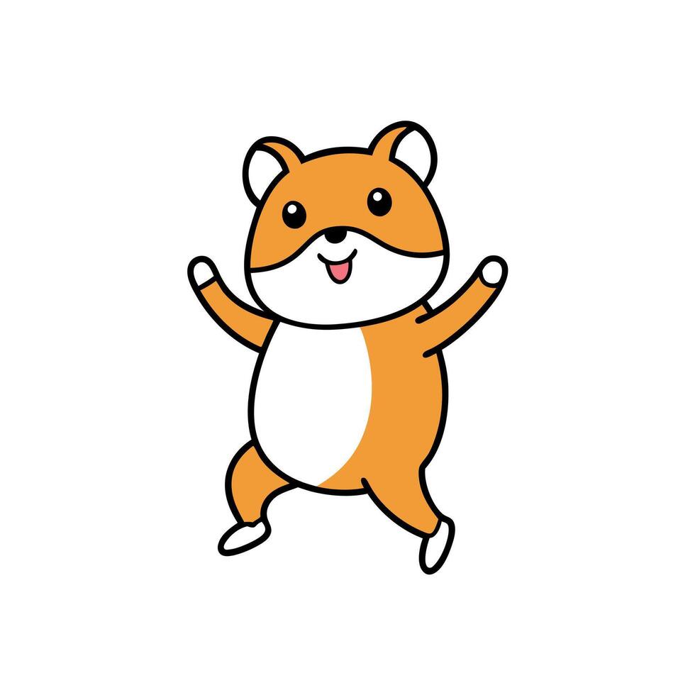 Dwarf Hamster rodent dancing icon vector