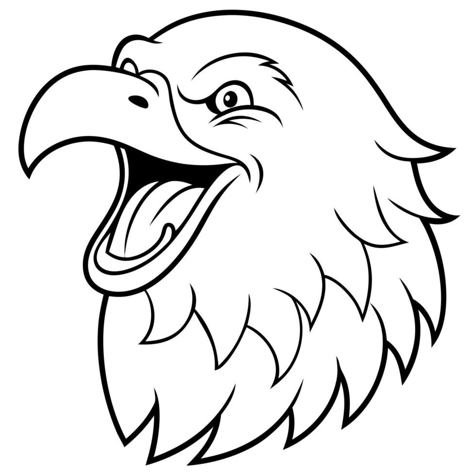Eagle bird laughs icon vector