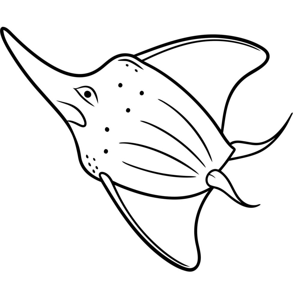 Eagle Ray fish stands icon vector