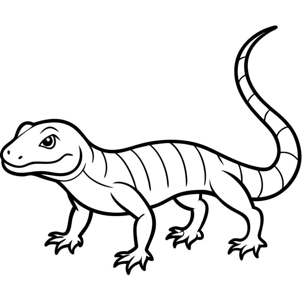 Earless Monitor Lizard walks icon vector