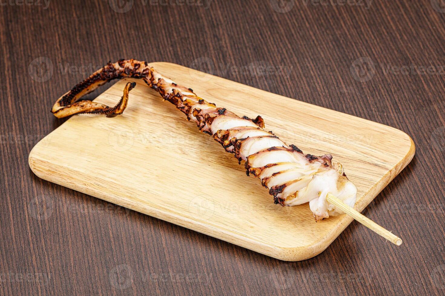 Delicous tasty Grilled octopus tentacle photo