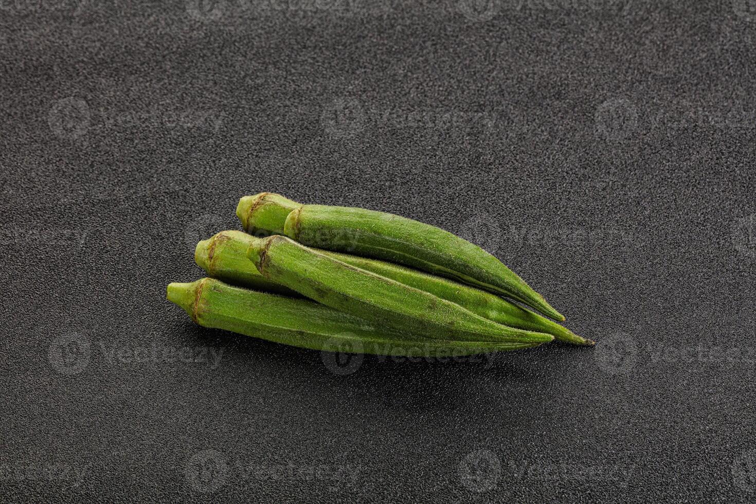 Natural organic raw green okra photo