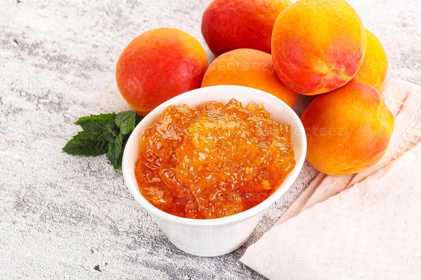 Sweet apricot jam homemade dessert photo