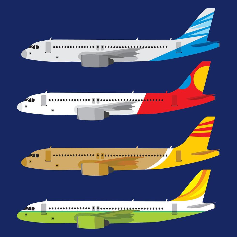 airline side view livery illustration vector