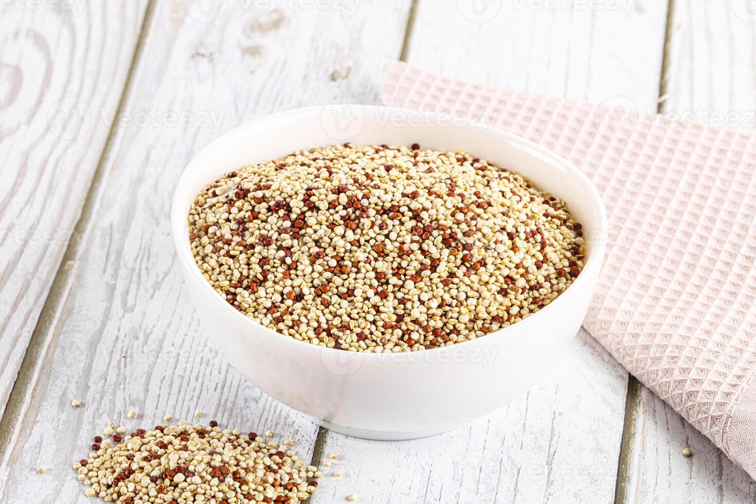 Raw dry quinoa cereal grain photo
