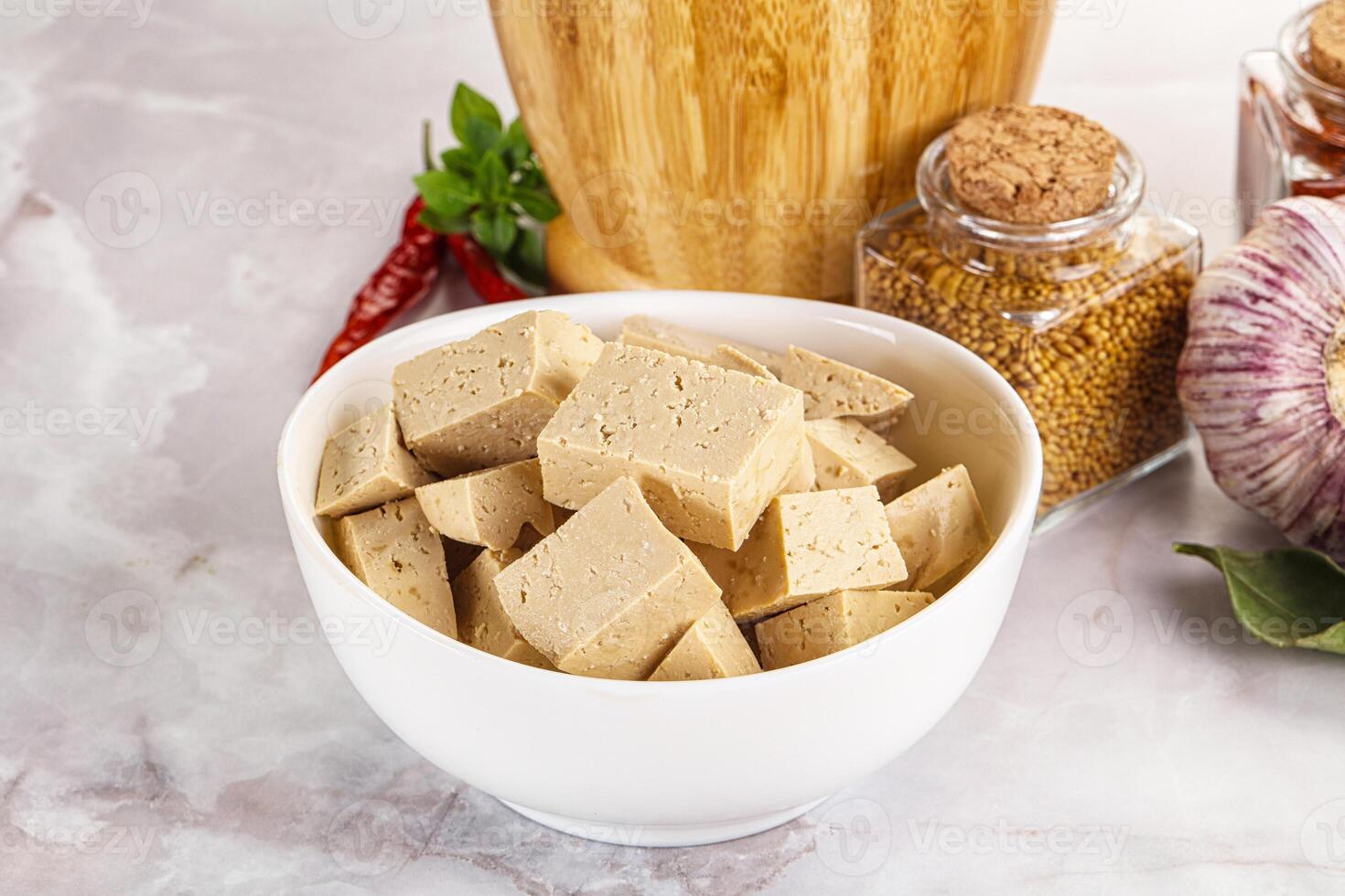 Vegan cuisine - organic tofu cheese photo