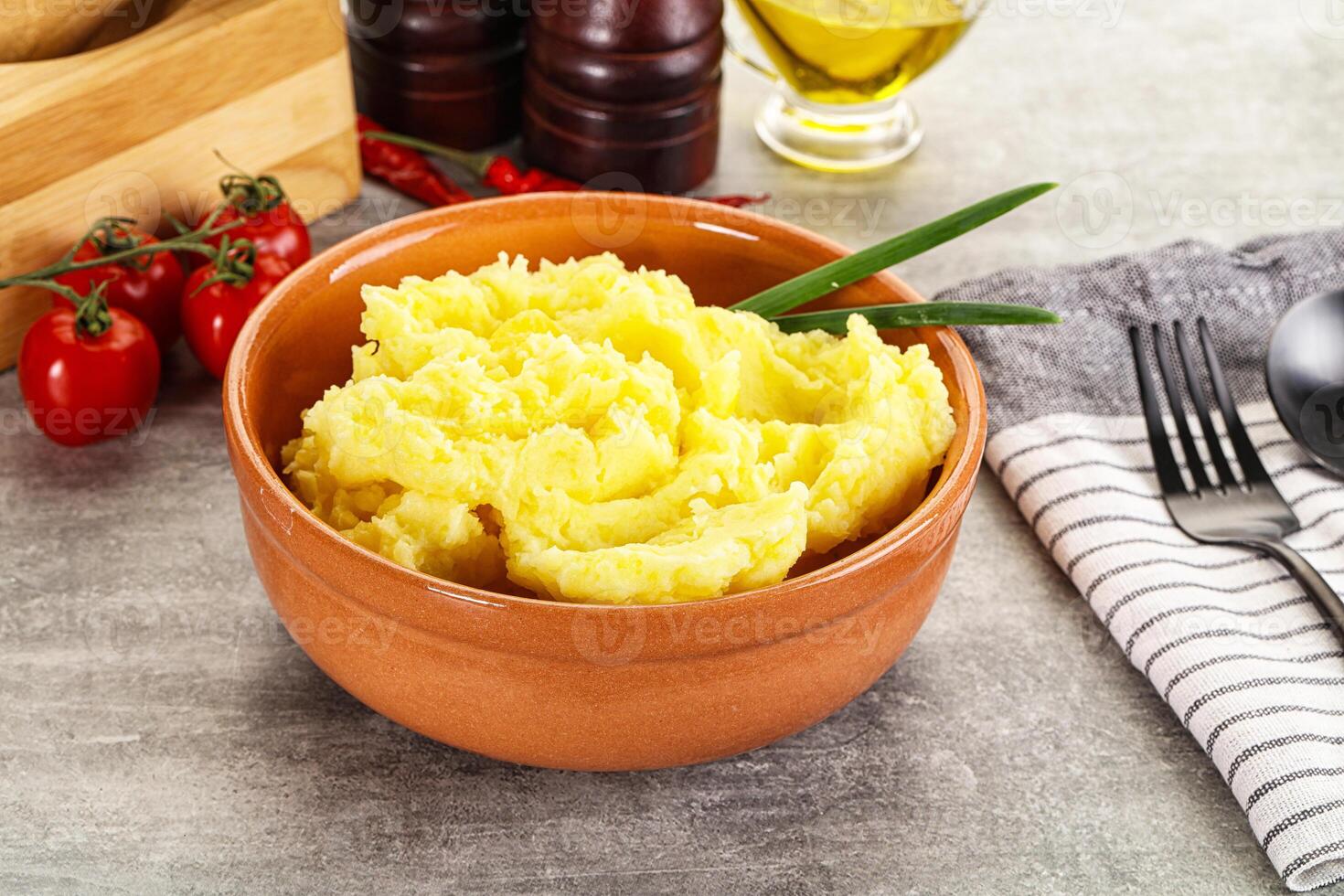 Mashed potato Puree with butter photo