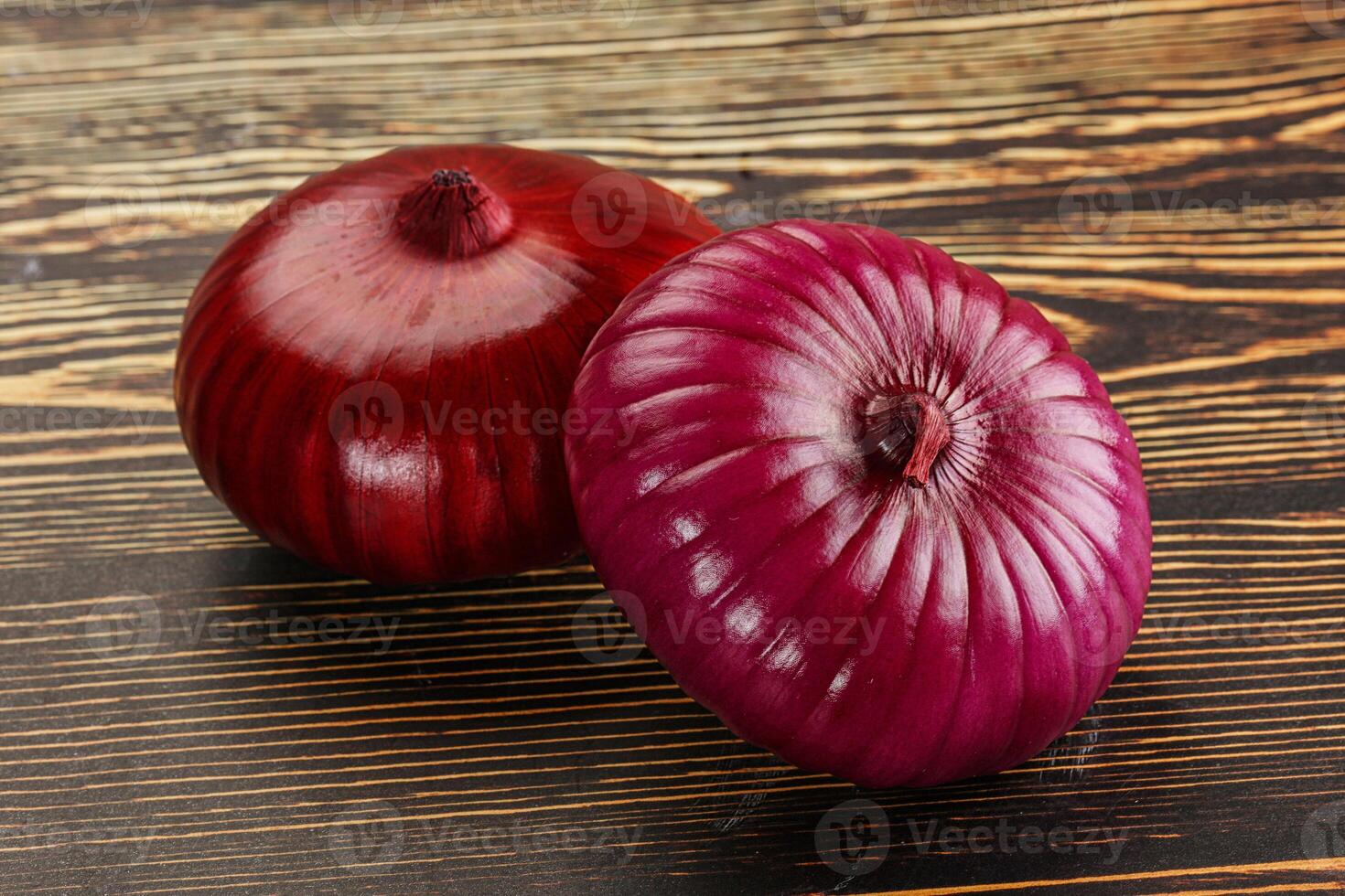 Purple raw onion for cooking photo