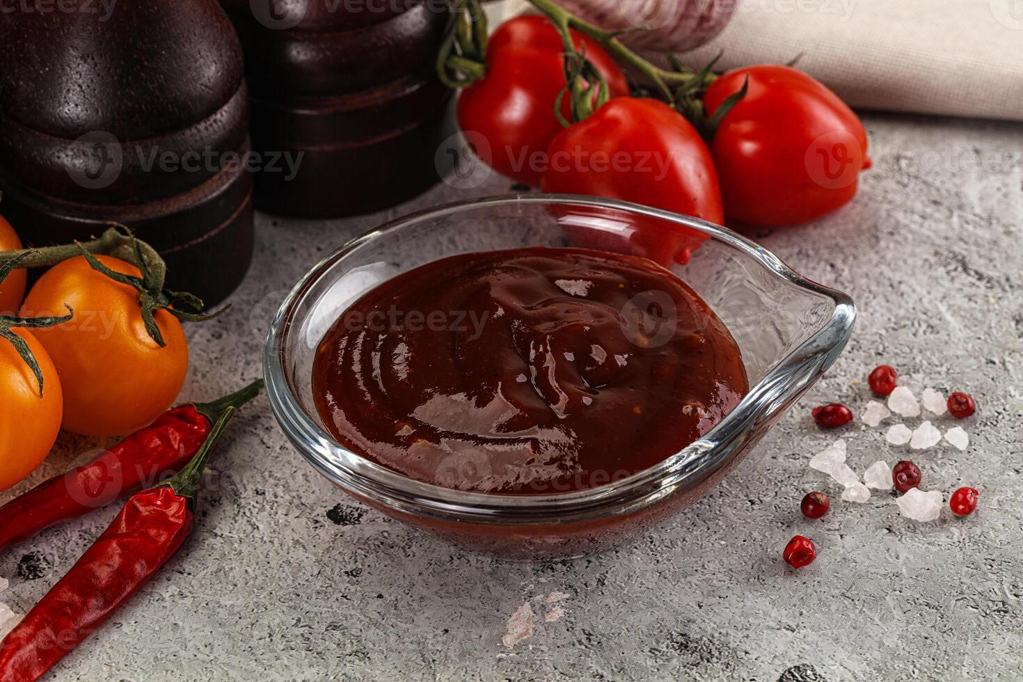 Barbecue sauce for grill meat photo