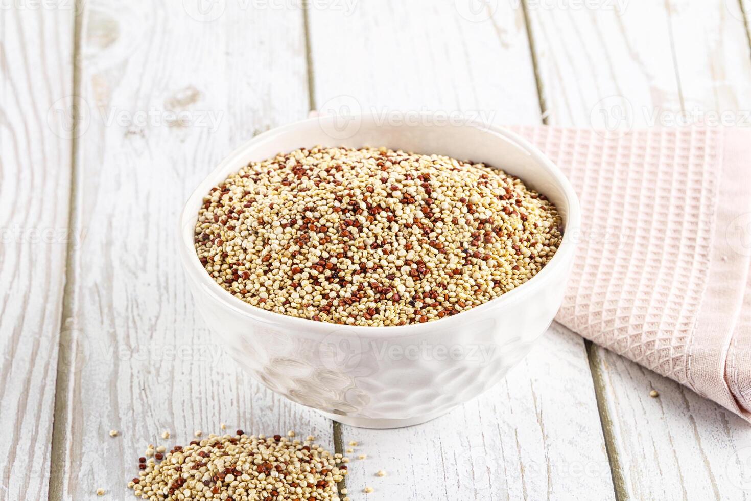 Raw dry quinoa cereal grain photo
