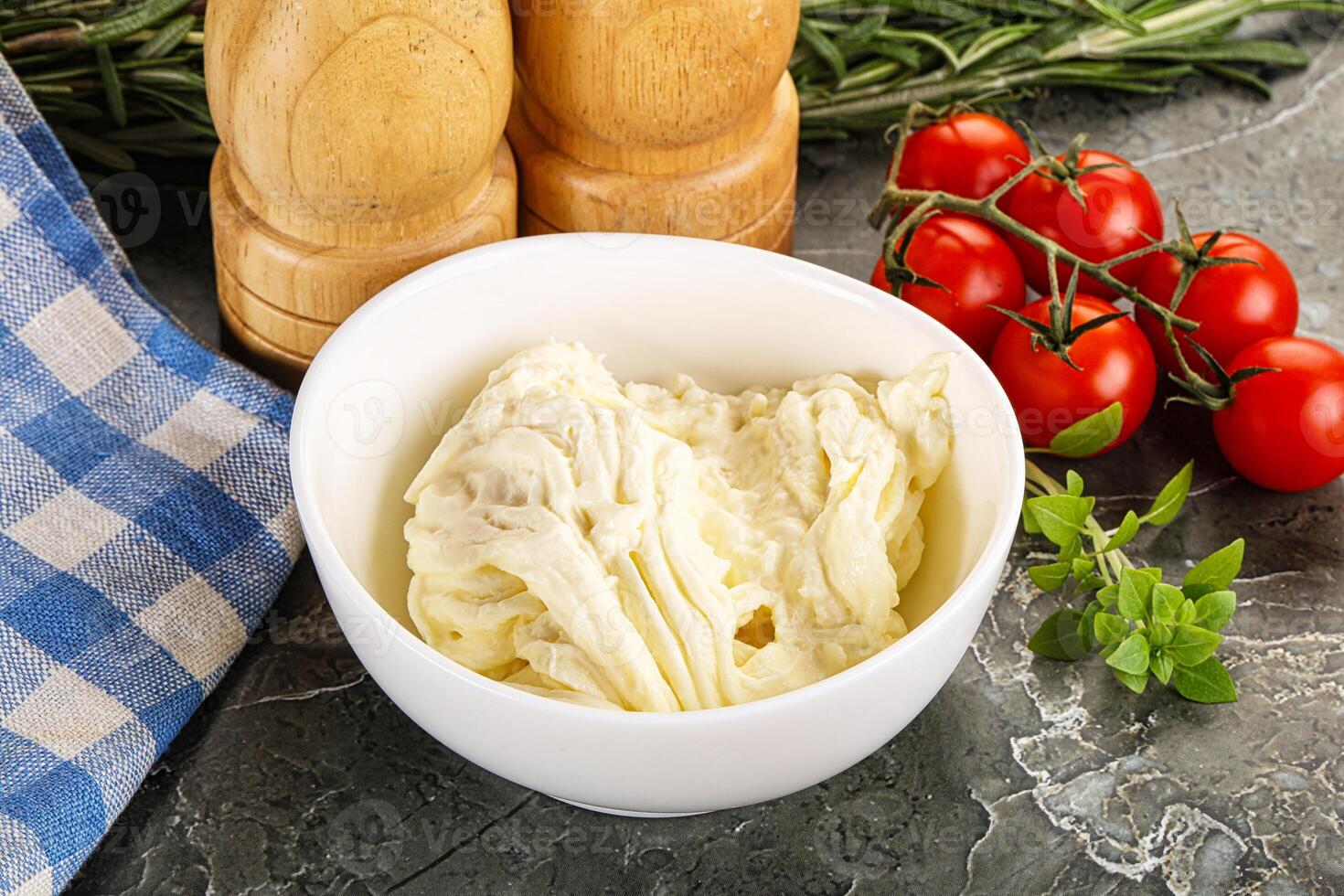 Italian delicous stracciatella cheese photo