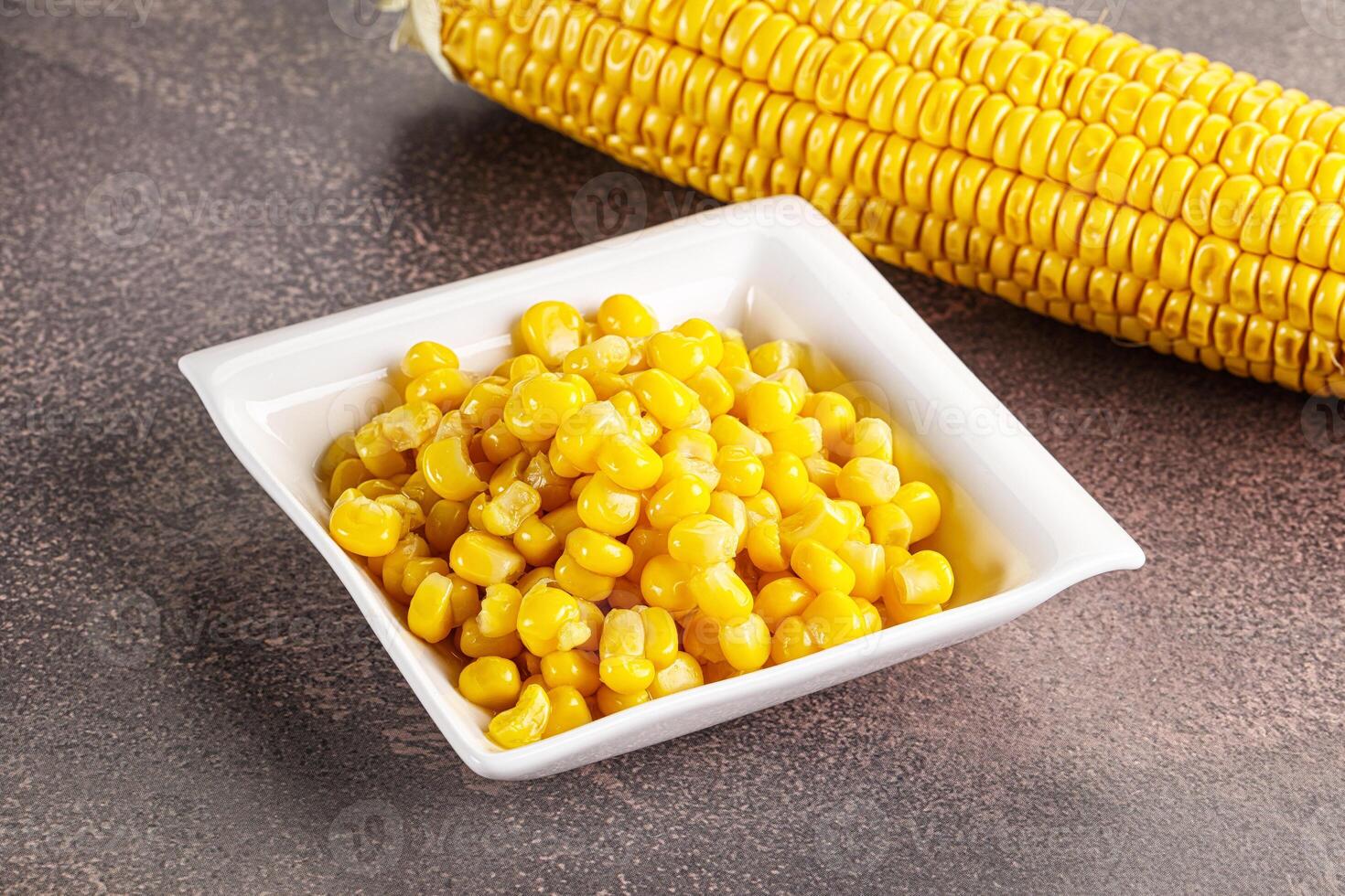 Marinated corn in the bowl photo
