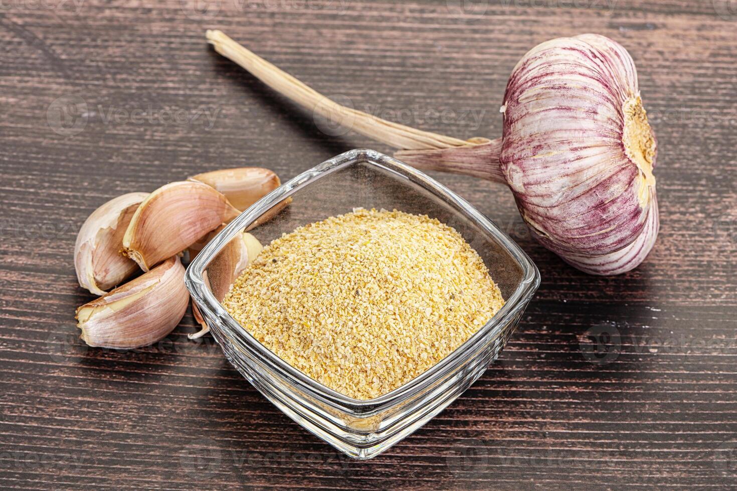 Dry granulated garlic aroma seasoning photo
