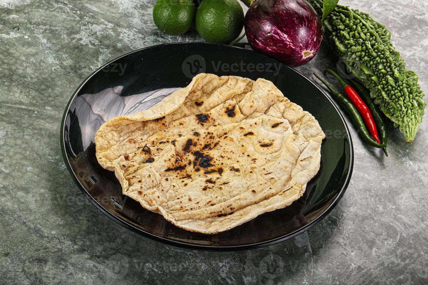 Indian traditional tandori bread - Roti photo