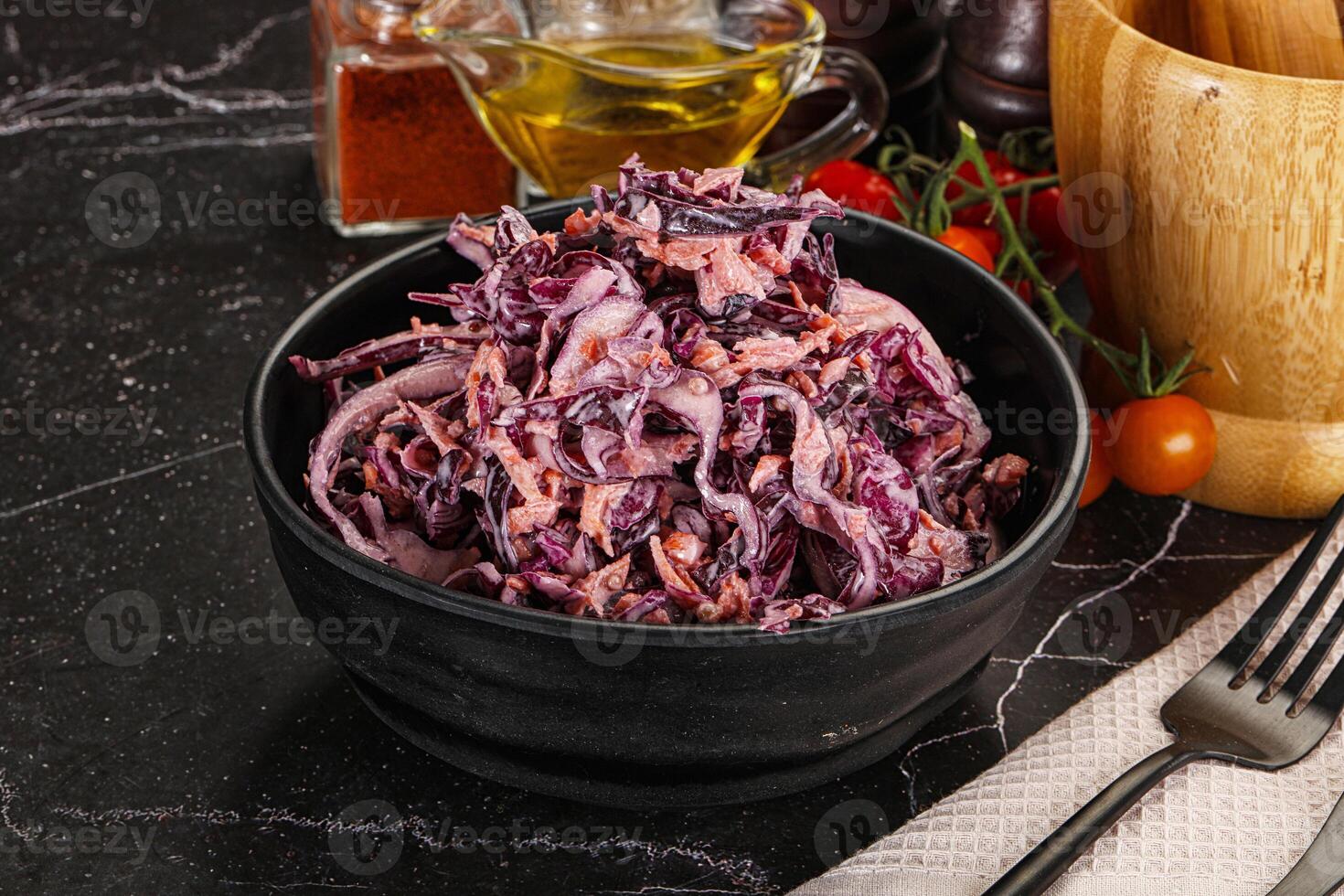 Coleslaw salad with cabbage and carrot photo
