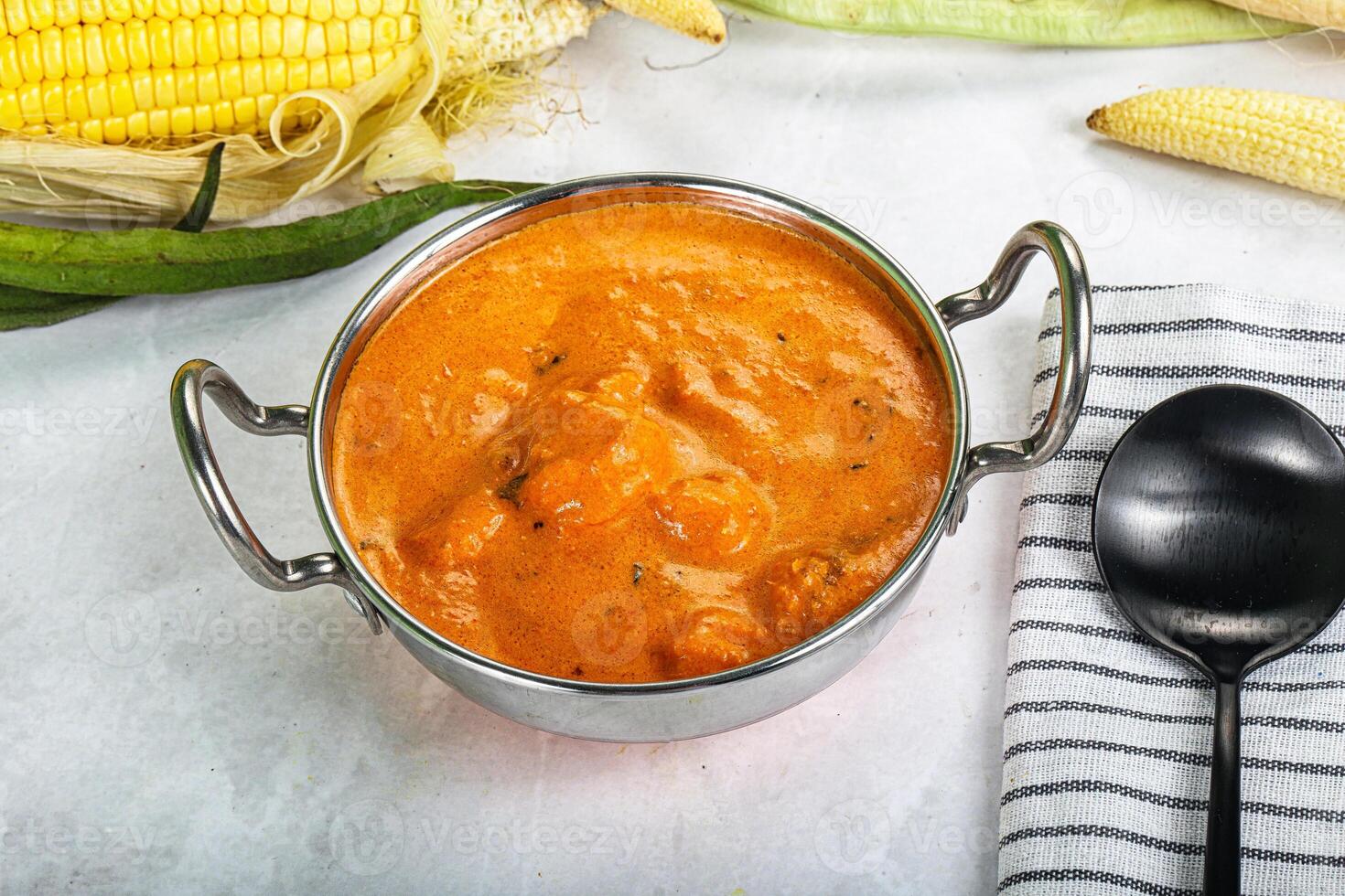 Indian cuisine - spicy prawn masala photo