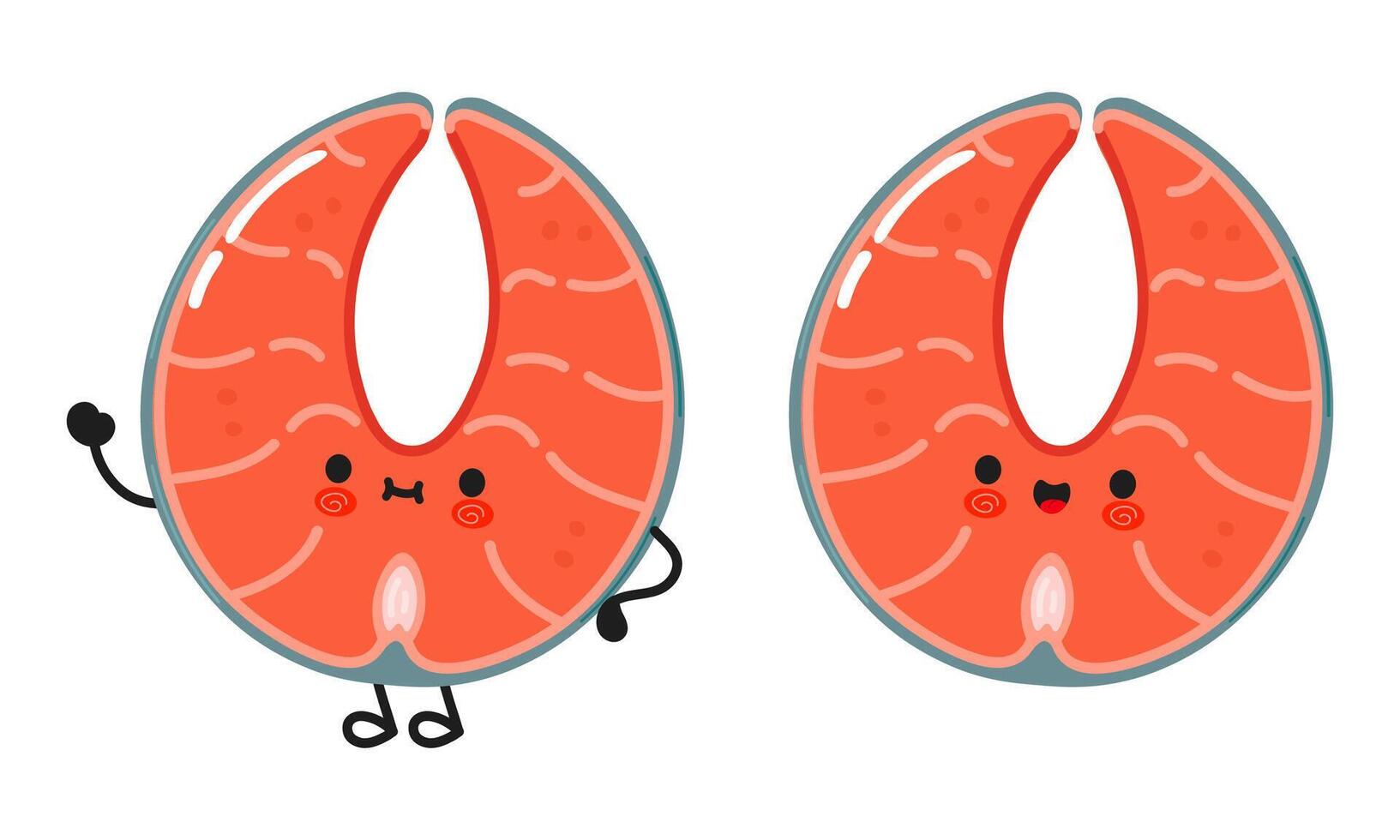 Red fish salmon character vector