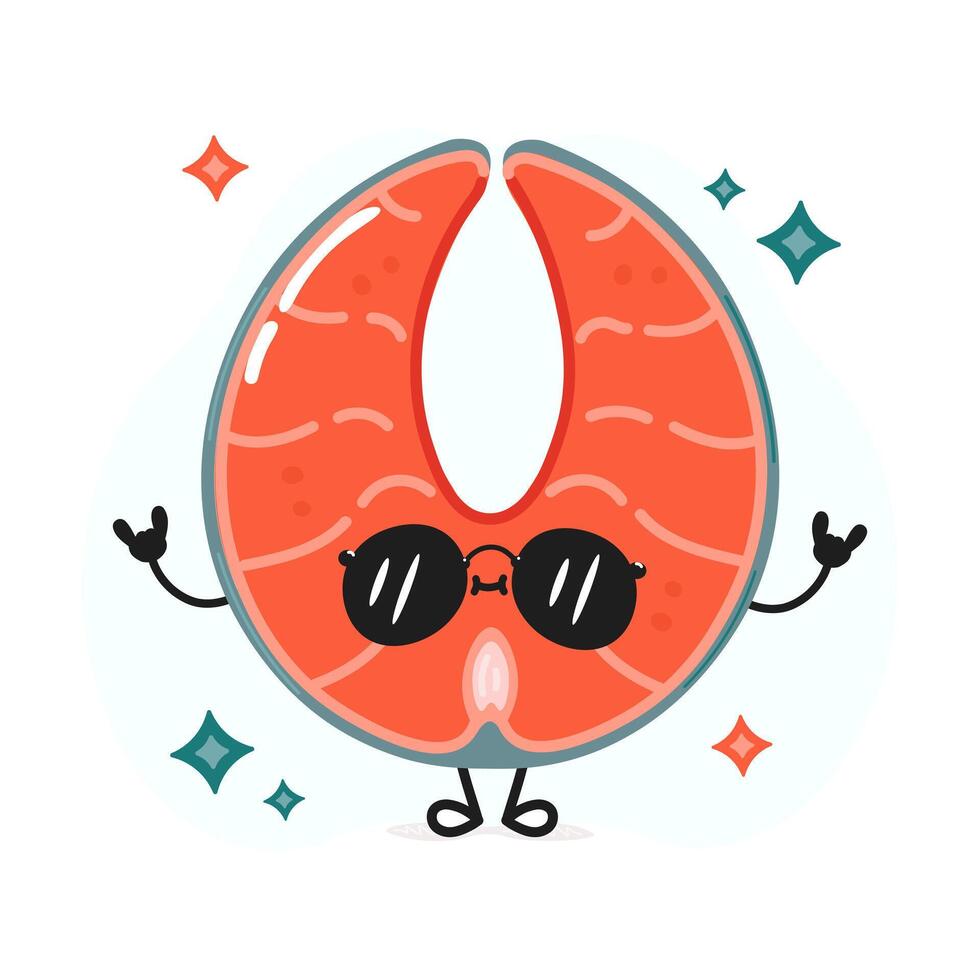 Red fish salmon character vector
