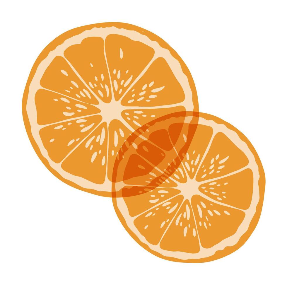 Oranges. Colorful cute screen printing effect. Riso print effect. Graphic element for fabric, textile, clothing, wrapping paper, wallpaper, poster. vector